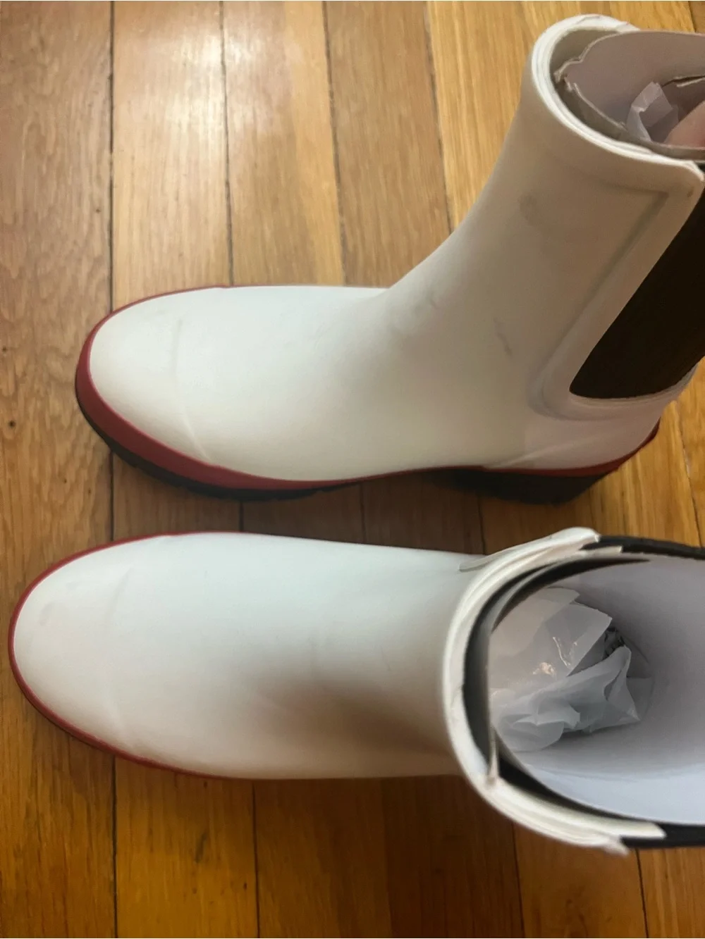 Tory Burch Hurricane Boot In Ivory Red & Perfect Black Size US Women's 5